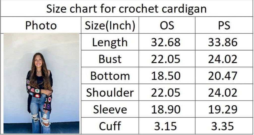 Crochet Sleeve Cardigan - Black