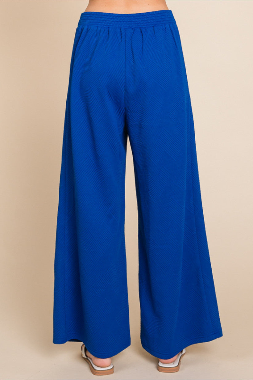 Royal Blue Textured Pants