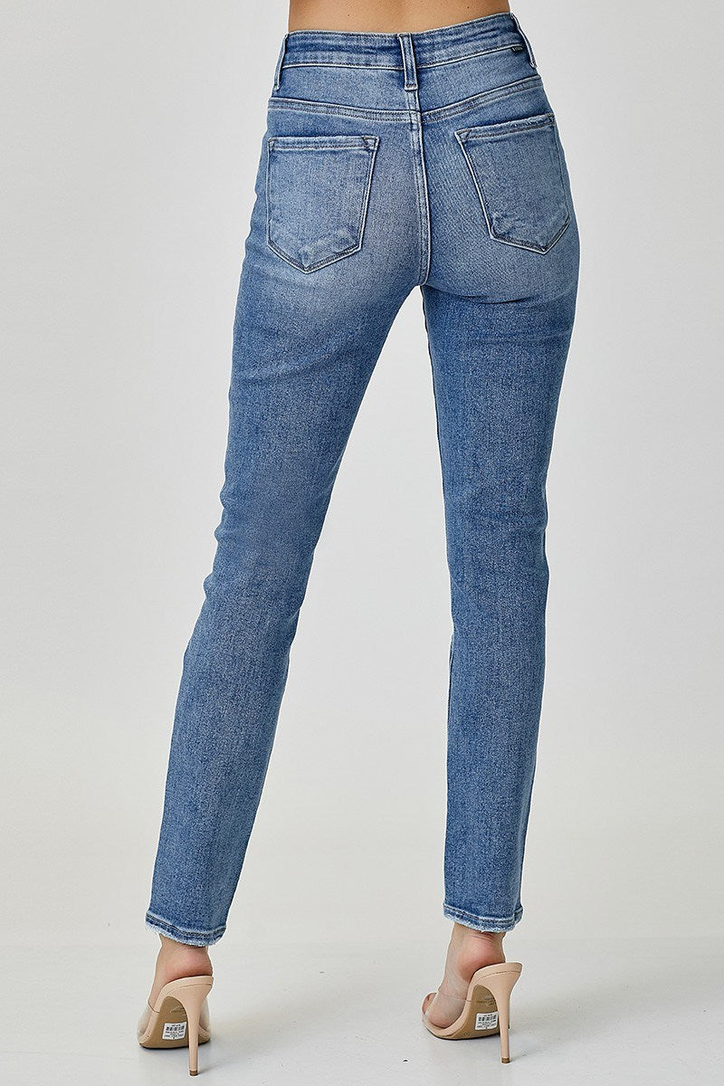 Risen Courtlyn Mid-Rise Relaxed Skinny Jeans