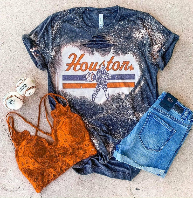 Astros Round Leopard Bleached Tee – Evie Marie's