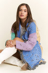 Paisley Print Contrast Cardigan