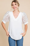 White Puff Sleeve Top