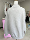 Pearl Grey Lucky You 8 Ball Mockneck Embroider Sweatshirt