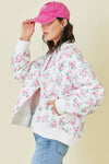 Floral Oversized Quilted Bomber Jacket