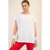 White Mineral Washed Short Sleeve Top