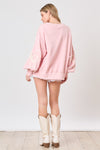 Pink Embroidered Bow Sweatshirt