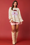 Santa & Bow Sequins Sweatshirt