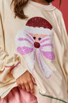 Santa & Bow Sequins Sweatshirt