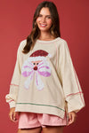 Santa & Bow Sequins Sweatshirt