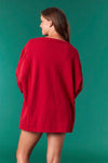 Crimson Corduroy Christmas Patch Sweatshirt