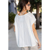 White Mineral Washed Short Sleeve Top