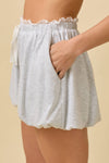 Bubble Hem Shorts With Lace Ruffle