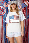 US Flag Sequin SS Top