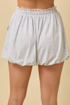 Bubble Hem Shorts With Lace Ruffle