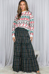 Maxi Tiered Wide Leg Palazzo Plaid Pants VP73052A