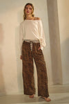 Leopard Print Wide Leg Pants