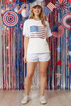 US Flag Sequin SS Top