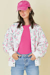 Floral Oversized Quilted Bomber Jacket