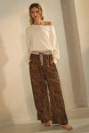 Leopard Print Wide Leg Pants