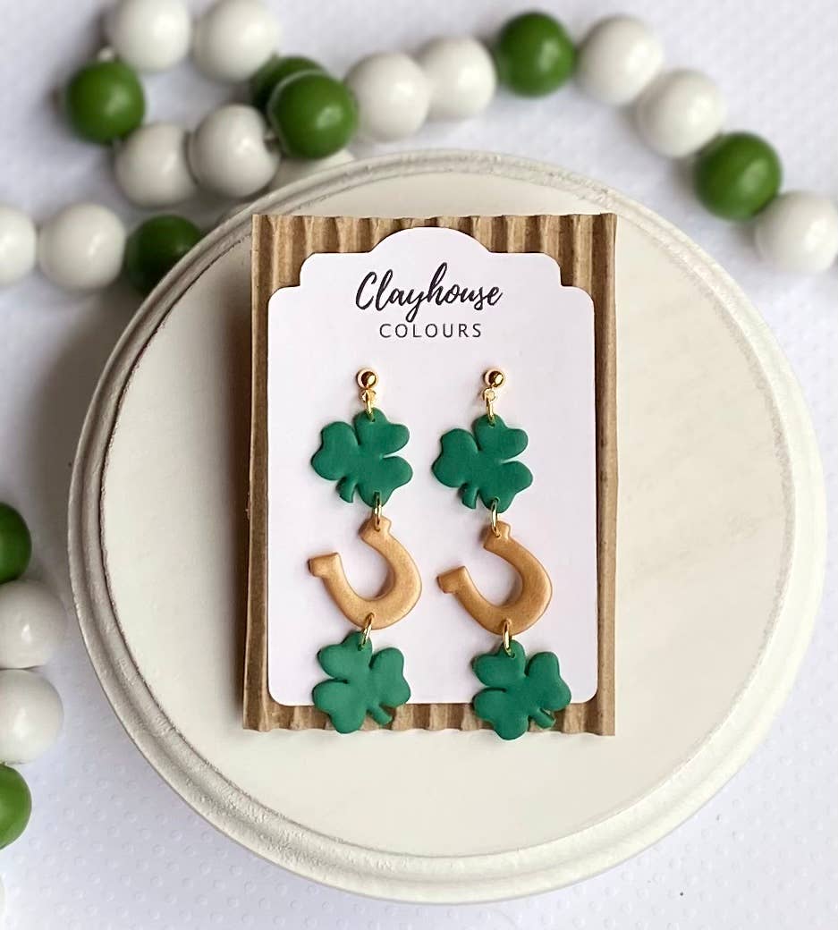 Lucky St. Patrick’s Day Clay Earrings