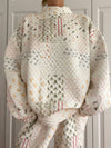 Christmas Holiday Quilted Mockneck Sweatshirt
