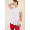White Mineral Washed Short Sleeve Top