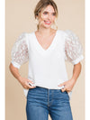 White Puff Sleeve Top