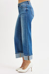 Risen Mid Rise Crop Straight Cuffed Jeans PWA21209 MEDIUM