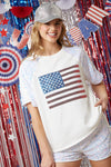 US Flag Sequin SS Top