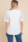 White Puff Sleeve Top