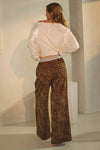 Leopard Print Wide Leg Pants