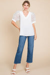 White Puff Sleeve Top