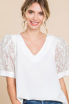 White Puff Sleeve Top