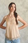 Lacey Knit Layering Cami - Nude
