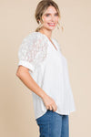 White Puff Sleeve Top