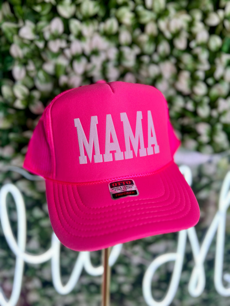 MAMA Neon Pink Trucker Cap