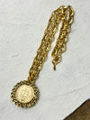 Yochi NY Elizabeth Coin With Pearls Necklace