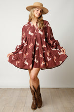 Cowboy Boot Print Dress