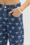 Denim Bow Pants