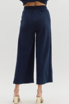 Navy Embossed Pants