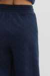 Navy Embossed Pants