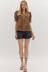 Brown Appliqué Top