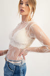 Ivory Sheer Lace Top