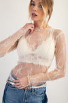 Ivory Sheer Lace Top