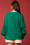 Green Santa Sequins & Fur Embroidery Sweatshirt