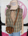 Green Plaid Pattern Quilted Vest