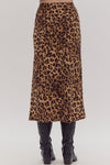 Leopard Print Midi Slip Skirt
