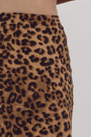 Leopard Print Midi Slip Skirt
