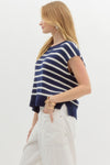 Navy Stripe Knit Top