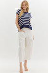 Navy Stripe Knit Top